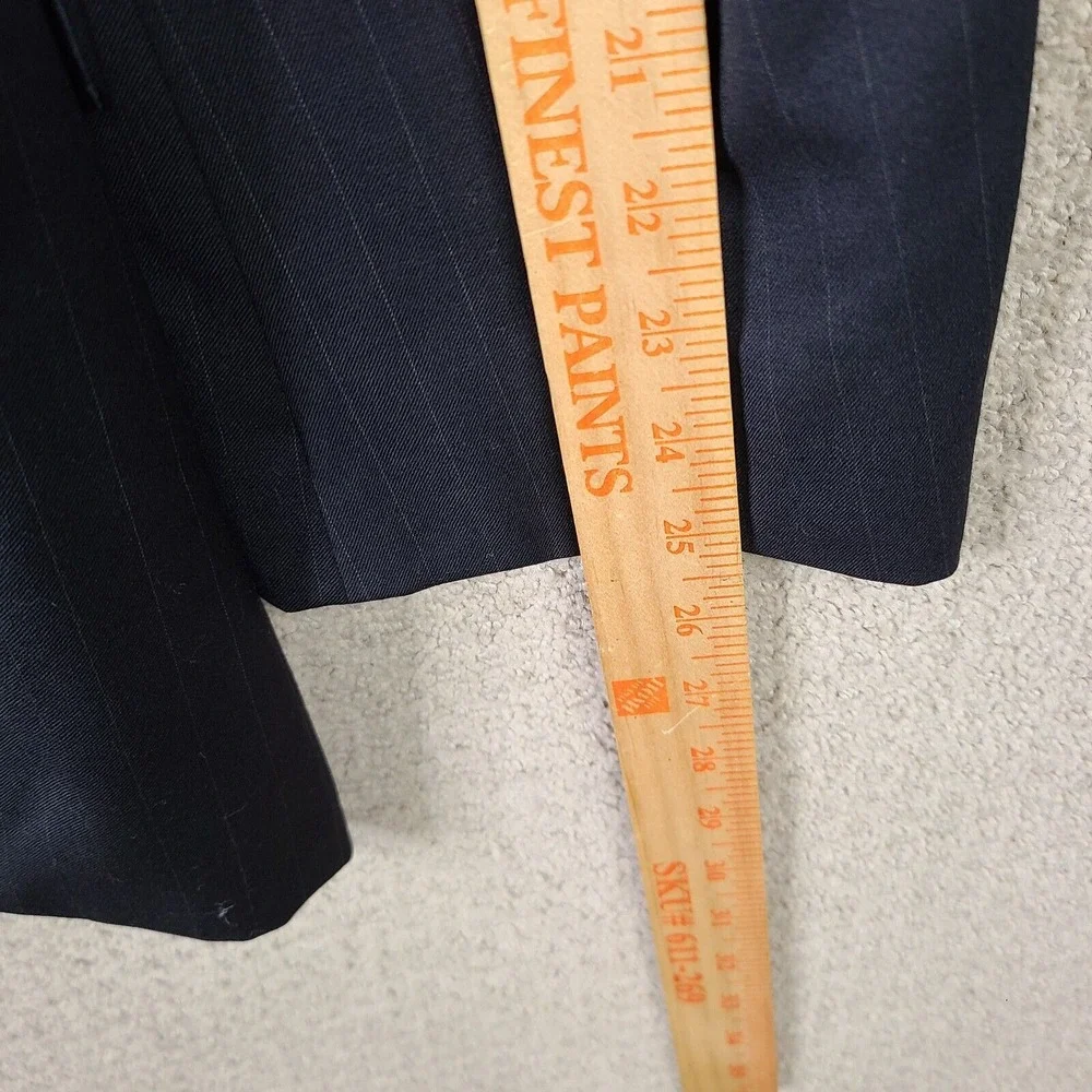 Andrew Fezza Jacket Men 44R Blue Stripe Blazer Worsted Wool Super 100s Suit Coat